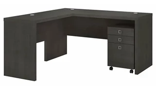 L Shaped Single Pedestal Desks Bush Furniture L-Shaped Desk with Mobile File Cabinet