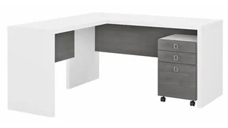 L Shaped Single Pedestal Desks Bush Furnishings L-Shaped Desk with Mobile File Cabinet