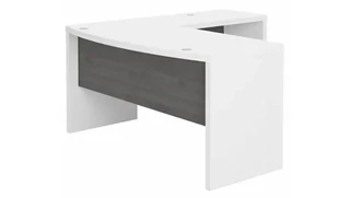 L Shaped Desk Shells Bush Furniture L-Shaped Bow Front Desk