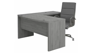 L Shaped Desk Shells Bush Furniture L-Shaped Bow Front Desk with High Back Chair