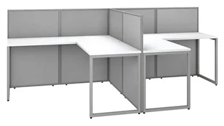 Cubicles Bush Furnishings 60in W 2 Person L-Desk Open Office with 45in H Panels
