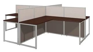 Cubicles Bush Furnishings 60in W 4 Person L-Desk Open Office with 45in H Panels
