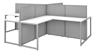 Cubicles Bush Furnishings 60in W 4 Person L-Desk Open Office with 45in H Panels