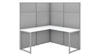 Cubicles Bush Furnishings 60in W L-Shaped Cubicle Desk Workstation with 66in H Panels
