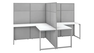Cubicles Bush Furnishings 60in W 2 Person L-Shaped Cubicle Desk Workstation with 66in H Panels