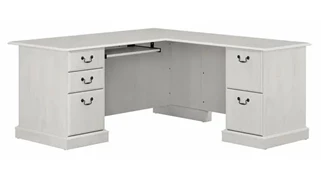 L Shaped Double Pedestal Desks Bush Furniture 66in L-Shaped Executive Desk