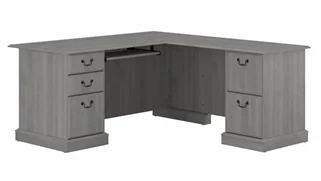 L Shaped Double Pedestal Desks Bush 66in L-Shaped Executive Desk