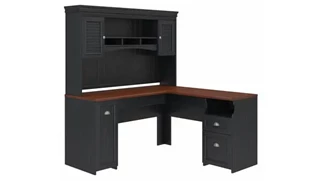L Shaped Desks with Hutch Bush Furniture 60in W L-Shaped Desk with Hutch