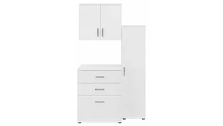 Storage Cabinets Bush Furniture 3 Piece Modular Garage Storage Set with Floor and Wall Cabinets