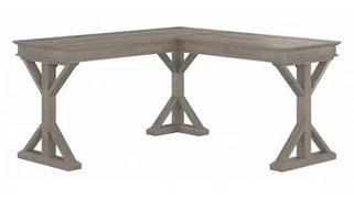 L Shaped Desk Shells Bush Furniture 60in W Farmhouse L-Shaped Desk