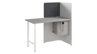 Cubicles Bush Furnishings 48in Cubicle Desk for Office with Locking Storage Cabinet