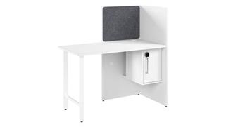 Cubicles Bush Furniture 48in Cubicle Desk for Office with Locking Storage Cabinet
