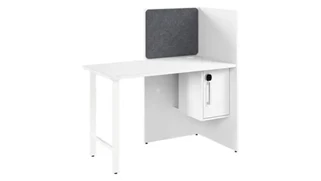 Cubicles Bush Furnishings 48in Cubicle Desk for Office with Locking Storage Cabinet