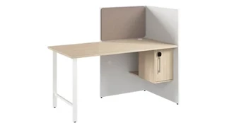 Cubicles Bush Furnishings 60in Cubicle Desk for Office with Locking Storage Cabinet