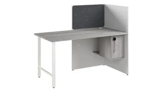 Cubicles Bush Furnishings 60in Cubicle Desk for Office with Locking Storage Cabinet