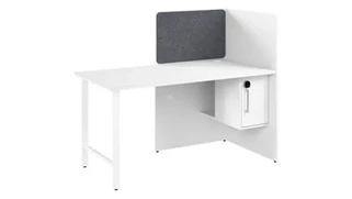 Cubicles Bush Furnishings 60in Cubicle Desk for Office with Locking Storage Cabinet