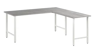 L Shaped Desk Shells Bush Furnishings 72in W x 24in D L-Shaped Computer Desk with Metal Legs