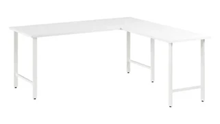 L Shaped Desk Shells Bush Furnishings 72in W x 24in D L-Shaped Computer Desk with Metal Legs