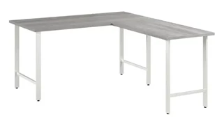 L Shaped Desk Shells Bush Furnishings 60in W x 30in D L-Shaped Computer Desk with Metal Legs