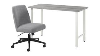 Writing Desks Bush 48in W x 24in D Computer Desk and Chair Set
