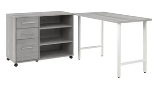 Office Suites Bush Furnishings 48in W x 24in D Computer Desk and Storage Cabinet with Drawers and Shelves