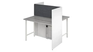 Cubicles Bush Furnishings 48in  2 Person Office Cubicles with Locking Storage and Large Tackboards