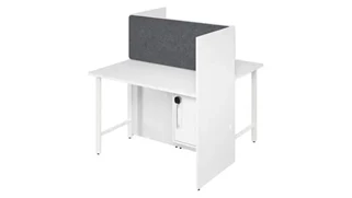 Cubicles Bush Furnishings 48in  2 Person Office Cubicles with Locking Storage and Large Tackboards