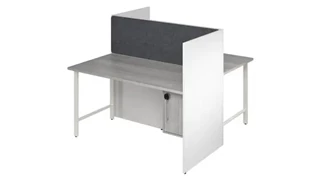 Cubicles Bush Furniture 60in  2 Person Office Cubicles with Locking Storage and Large Tackboards