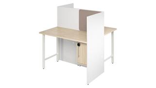 Cubicles Bush Furniture 48in  2 Person Office Cubicles with Locking Storage Cabinet