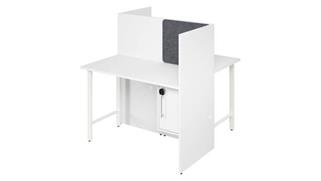 Cubicles Bush Furniture 48in  2 Person Office Cubicles with Locking Storage Cabinet