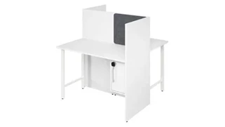 Cubicles Bush Furniture 48in  2 Person Office Cubicles with Locking Storage Cabinet