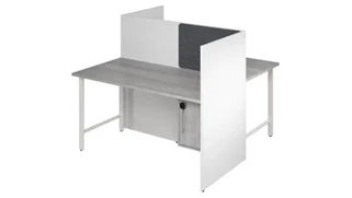 Cubicles Bush Furniture 60in  2 Person Office Cubicles with Locking Storage Cabinet
