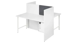 Cubicles Bush Furniture 60in  2 Person Office Cubicles with Locking Storage Cabinet