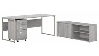 Office Suites Bush Furnishings 72in W x 30in D Computer Table Desk with Storage and Assembled Mobile File Cabinet