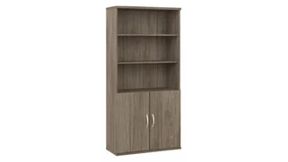 Standard Bookcases Bush Furnishings Tall 5 Shelf Bookcase with Doors