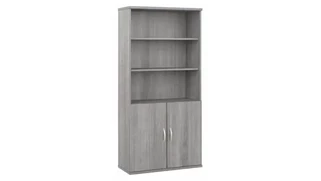 Standard Bookcases Bush Furnishings Tall 5 Shelf Bookcase with Doors