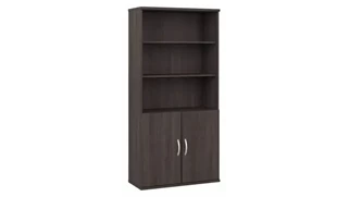 Standard Bookcases Bush Furnishings Tall 5 Shelf Bookcase with Doors