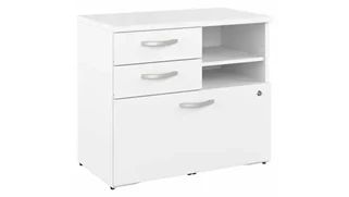 Lateral File Cabinets Bush Furnishings Storage Cabinet with Drawers and Shelves - Assembled