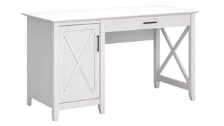 Stand-Alone Single Pedestal Desks Bush Furniture 54in W Computer Desk with Storage
