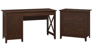 Office Suites Bush Furnishings 54in W Computer Desk with Storage and 2 Drawer Lateral File Cabinet