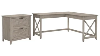 L Shaped Desk Shells Bush Furniture 60in W L-Shaped Desk with Lateral File Cabinet