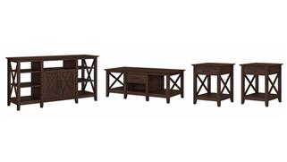 TV Stands Bush Furniture TV Stand with Coffee Table and Set of 2 End Tables