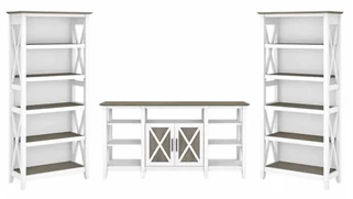 TV Stands Bush Furniture TV Stand with Set of 2 Bookcases