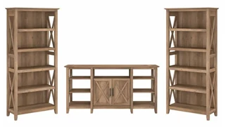 TV Stands Bush Furniture TV Stand with Set of 2 Bookcases