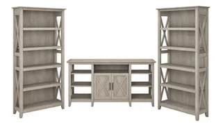 TV Stands Bush Furniture TV Stand with Set of 2 Bookcases