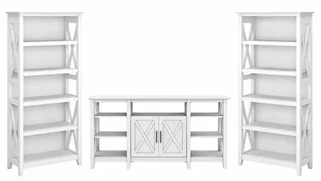 TV Stands Bush Furniture TV Stand with Set of 2 Bookcases