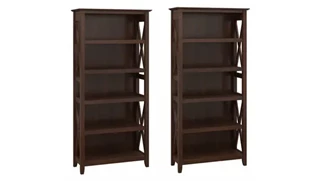 Standard Bookcases Bush Furnishings 5 Shelf Bookcase (Set of 2)
