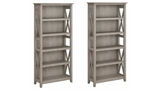 Standard Bookcases Bush Furnishings 5 Shelf Bookcase (Set of 2)
