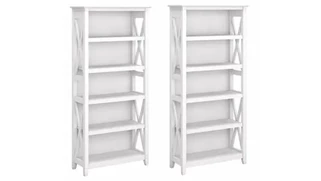 Standard Bookcases Bush Furnishings 5 Shelf Bookcase (Set of 2)