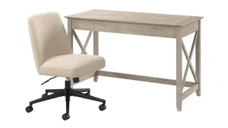 Writing Desks Bush Furnishings 48in W x 24in D Writing Desk and Chair Set